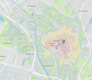 Kaart met parkeerzones in Utrecht
